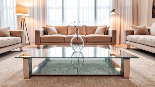 Ajoutez de l'élégance moderne à votre salon avec une table basse en verre
